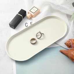 1pc Silicone Tray Non-Slip Bathroom Kitchen Countertop Organizer Oval Easy Clean Tray for Cosmetics Jewelry Perfume Soap Storage
