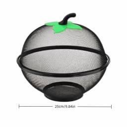 with Mesh Cover Metal Fruit Basket Moisture Resistant multifunctional Kitchen Storage Rack Easy To Clean Fruit Bowl Kitchen