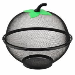 with Mesh Cover Metal Fruit Basket Moisture Resistant multifunctional Kitchen Storage Rack Easy To Clean Fruit Bowl Kitchen