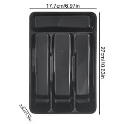 Silverware Tray for Drawer Flatware Organizer Compact Holder with 4 Compartment for Forks Cooking Kitchen Cabinet Countertop