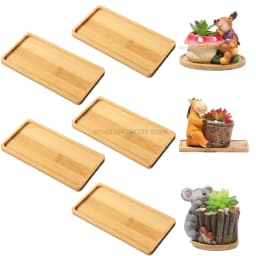 Flower Pot Tray Multi Bamboo Tray Wood Cup Pad Plant Pot Tray for Kitchen Decorative Plate Creative Coaster Coffee Cup Mat