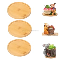 Flower Pot Tray Multi Bamboo Tray Wood Cup Pad Plant Pot Tray for Kitchen Decorative Plate Creative Coaster Coffee Cup Mat