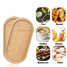 Flower Pot Tray Multi Bamboo Tray Wood Cup Pad Plant Pot Tray for Kitchen Decorative Plate Creative Coaster Coffee Cup Mat