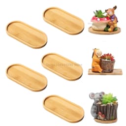 Flower Pot Tray Multi Bamboo Tray Wood Cup Pad Plant Pot Tray for Kitchen Decorative Plate Creative Coaster Coffee Cup Mat
