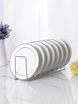 Stainless Steel Dish Drying Rack Multipurpose Kitchen Bowl Plate Draining Holder Space Saving Silver Storage Drainer Shelf