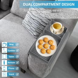 Sofa Armrest Tray Table Organizer Silicone Couch Arm Rest Cup Holder for TV Remote Control Coffee Snacks Glasses Phone Organize