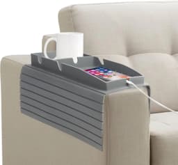 Sofa Armrest Tray Table Organizer Silicone Couch Arm Rest Cup Holder for TV Remote Control Coffee Snacks Glasses Phone Organize