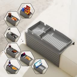 Sofa Armrest Tray Table Organizer Silicone Couch Arm Rest Cup Holder for TV Remote Control Coffee Snacks Glasses Phone Organize