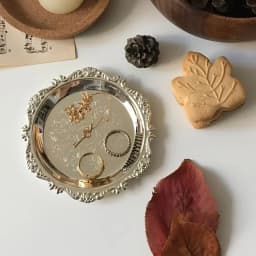 1pc Retro Light Luxury Style Metal Jewelry Tray with Carved Design, Suitable for Jewelry Storage and Organization