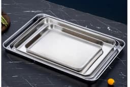 Metal Food Serving Plate Kitchen Organizer Trays Rectangle Stainless Steel Tray Buffet Presentation TraysDecorative Kitchenware