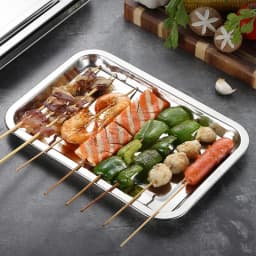 316 Stainless Steel Barbecue Tea Storage Serving Trays Rectangle Steamed Rice Sausage Plate Grill Meat Restaurant Metal Utensils