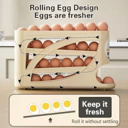 Automatic Rolling 4 Tier Egg Holder Dispenser Refrigerator Egg Storage Container Practical Kitchen Fridge Home Egg Storage Rack