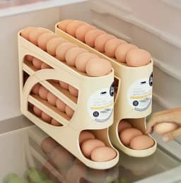 Automatic Rolling 4 Tier Egg Holder Dispenser Refrigerator Egg Storage Container Practical Kitchen Fridge Home Egg Storage Rack