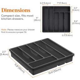Covered Kitchen Drawer and Countertop Utensil Tray Plastic Cutlery and Cutlery Storage Push Top Storage Containers for Pantry