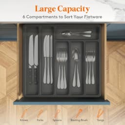 Covered Kitchen Drawer and Countertop Utensil Tray Plastic Cutlery and Cutlery Storage Push Top Storage Containers for Pantry