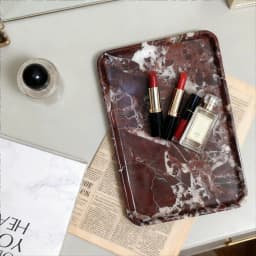 Rosa Levanto Luxurious Marble Vanity Tray, Natural Stone Rectangular Storage for Bathroom, Kitchen, Dresser & Home Decor