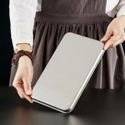 Rice Noodle Roll Plate, Stainless Steel Rectangular Tray, Kitchen Steaming Plate, Thickened Shallow Plate Square Plate, Barbecue