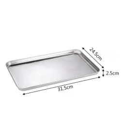 Rice Noodle Roll Plate, Stainless Steel Rectangular Tray, Kitchen Steaming Plate, Thickened Shallow Plate Square Plate, Barbecue