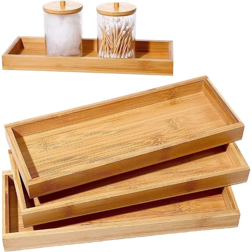 New Multi Use Serving Tray Japanese Style Rectangle Bathroom Counter Tray Decorative Tray Bathroom