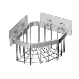 Stainless Steel Kitchen Sink Corner Storage Basket, Bathroom Suction Cup Storage Rack, Vegetable Washing Tray, Drain Rack