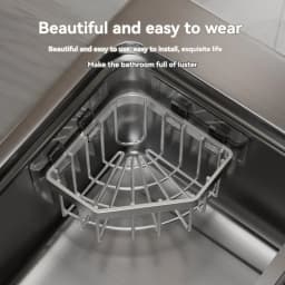 Stainless Steel Kitchen Sink Corner Storage Basket, Bathroom Suction Cup Storage Rack, Vegetable Washing Tray, Drain Rack