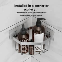 Stainless Steel Kitchen Sink Corner Storage Basket, Bathroom Suction Cup Storage Rack, Vegetable Washing Tray, Drain Rack