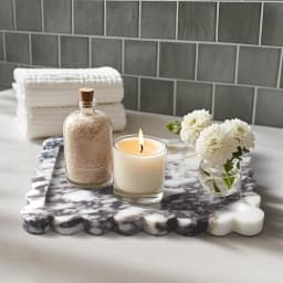 Calacatta Viola Scalloped Marble Tray, Natural Marble Stone Tray, Luxury Decorative Trays for Bathroom, Vanity, Home Decor