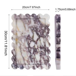 Calacatta Viola Scalloped Marble Tray, Natural Marble Stone Tray, Luxury Decorative Trays for Bathroom, Vanity, Home Decor
