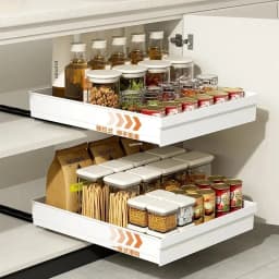 1Pcs Pull-out Drawer Type Kitchen Storage Rack with Slide Rails, Spice Box Storage Tray for Cupboard Cabinet Organization