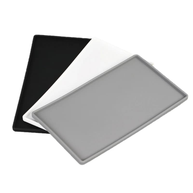 200mm Silicone Plastic Flat Tray Square Anti-slip Twistable Stand Mobile Holder Bathroom Soap Tray Coffee Tea Cutlery Holder
