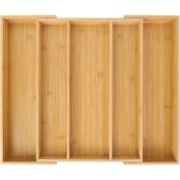 Expandable Bamboo Kitchen Drawer Organizer, Adjustable Cutlery Holder and Cutlery Tray Organizer, Drawer Divider for Silverware,