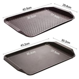 New 43*30cm Tray Plastic Rectangular Food Serving Tray Non-Slip Fast Food Tray