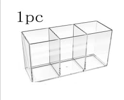1pc Tableware 3-Compartment Storage Box, Transparent Plastic Cutlery Caddy Holder For Spoons, Forks, Suitable For Party, Kitchen