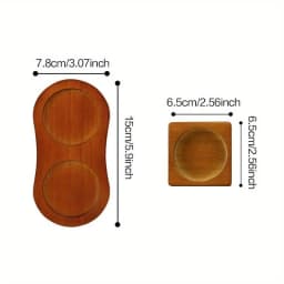 1Pc Tea Tray Salt Pepper Shaker Stand Kitchen Storage Holder Wood Pot Tray for Home Use