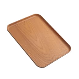 Imitation Wood Grain Rectangular Tray Lightweight Dining Serving Tray Plastic Platters Serving Food Appetizer Trays For Party
