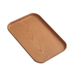 Imitation Wood Grain Rectangular Tray Lightweight Dining Serving Tray Plastic Platters Serving Food Appetizer Trays For Party