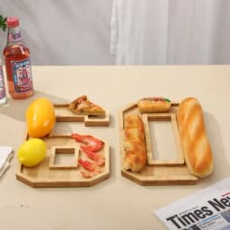 Wooden Digital Tray Home Party Birthday Party Decoration Dessert Plate Fruit Vegetable Cheese Platter Kitchen Cooked Food Plate