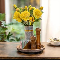 1PC Wood Trays Round Wooden Candle Holder Tray Plate Snack Dessert Kitchen Table Centerpiece Decoration Home Decor