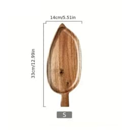 Japanesestyle High-looking Wooden Tray Afternoon Tea Snack Sushi Plating Leaf-shaped Plate Acacia Wood Tea Tray Dining Accessory