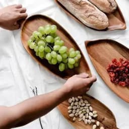 Japanesestyle High-looking Wooden Tray Afternoon Tea Snack Sushi Plating Leaf-shaped Plate Acacia Wood Tea Tray Dining Accessory