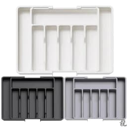 Adjustable Expandable Silverware Drawer Organizer Plastic Tableware Storage Tray for Spoon Fork Knife Kitchen Utensils