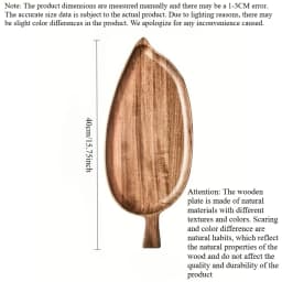 1pcs Solid Wood Leaf Shaped Waterproof Wooden Tray for Steak Sushi Grilled Meat Pizza Afternoon Tea Commercial Use As Tableware