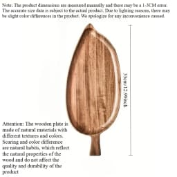 1pcs Solid Wood Leaf Shaped Waterproof Wooden Tray for Steak Sushi Grilled Meat Pizza Afternoon Tea Commercial Use As Tableware