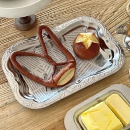 1PCS English-style Vintage Tray Pattern Metal Dining Tray, Household and Commercial Storage Tray, Rectangular Dim Sum Fruit Tray