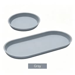 2 Pack Food Grade Silicone Vanity Trays, Multi-Purpose Stackable Organizer Trays for Bathroom, Kitchen & Dresser