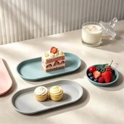 2 Pack Food Grade Silicone Vanity Trays, Multi-Purpose Stackable Organizer Trays for Bathroom, Kitchen & Dresser