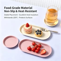2 Pack Food Grade Silicone Vanity Trays, Multi-Purpose Stackable Organizer Trays for Bathroom, Kitchen & Dresser