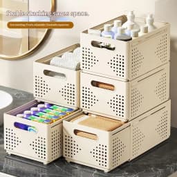 ●Retractable Plastic Cabinet Storage Box Stackable Expandable Organizer For Kitchen Pantry