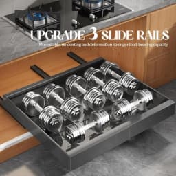 Expandable Pull Out Cabinet Organizer for Framed Cabinets,Upgrade 3 Slide Rails Slide Out Drawers,No Drill Roll Out Shelves