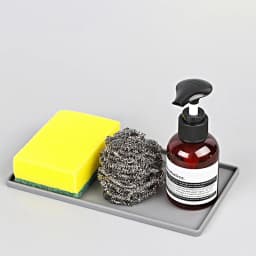 Silicone Flat Tray Square Anti-slip Bathroom Soap Coffee Tea Cutlery Holder